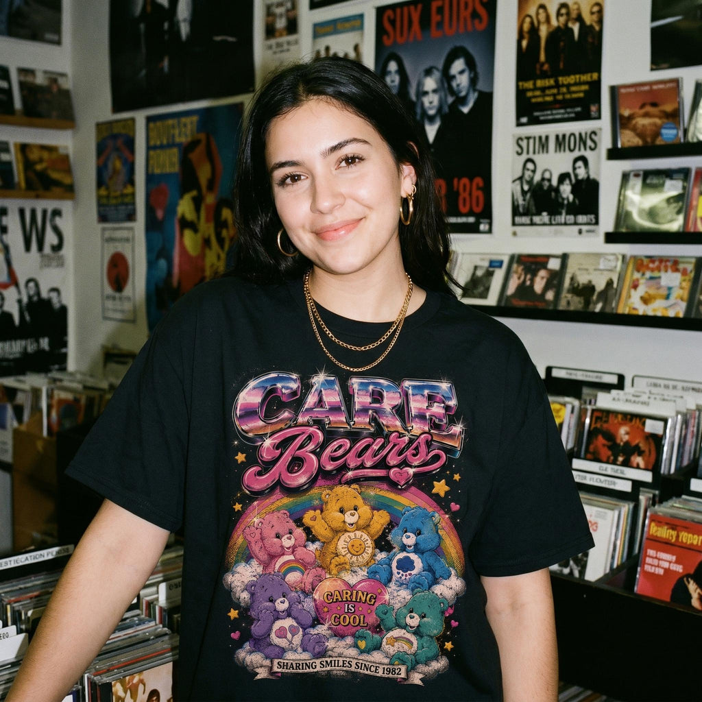 Care Bears Glitter Graphic Tee | Retro 80s Cartoon Unisex Shirt