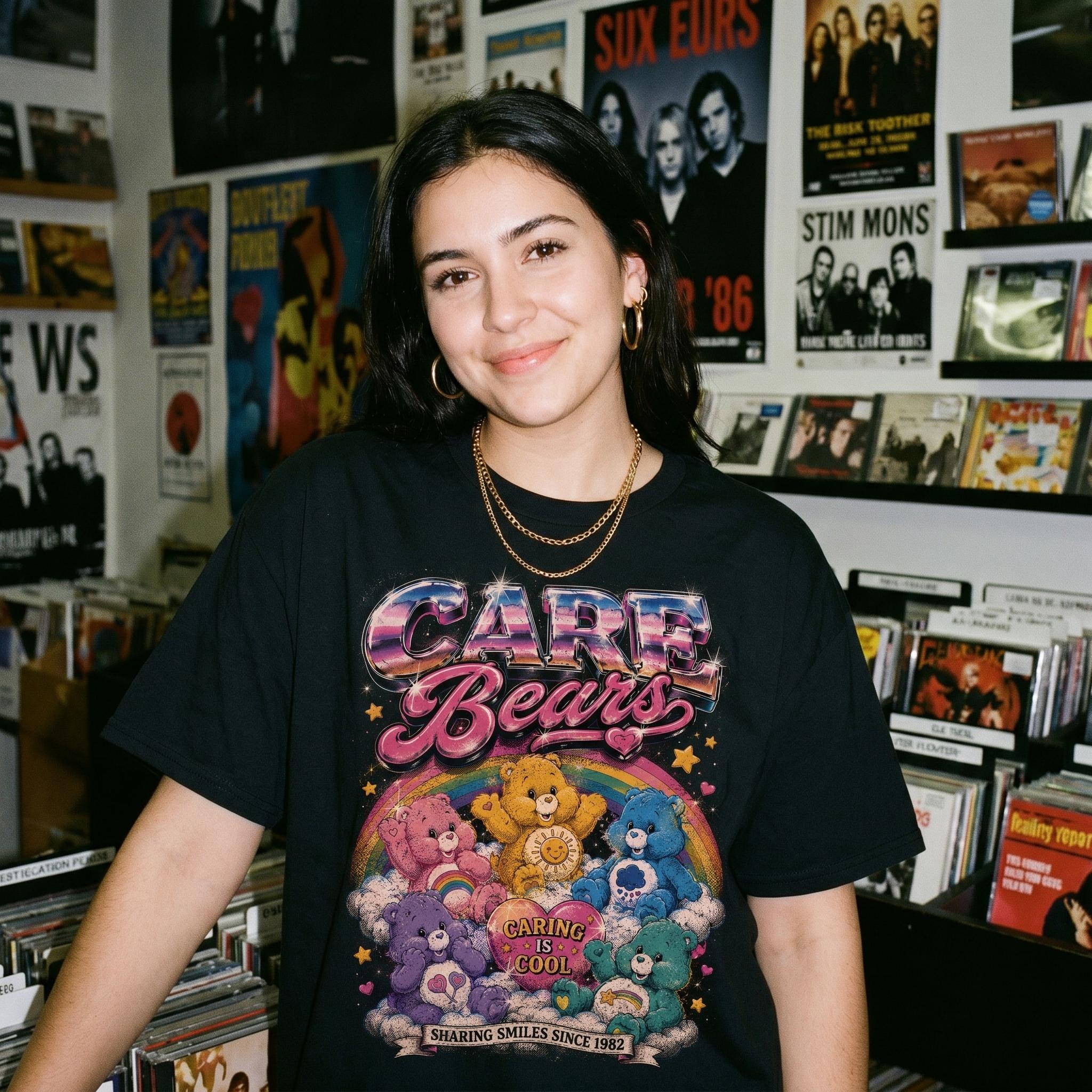 Care Bears Glitter Graphic Tee | Retro 80s Cartoon Unisex Shirt