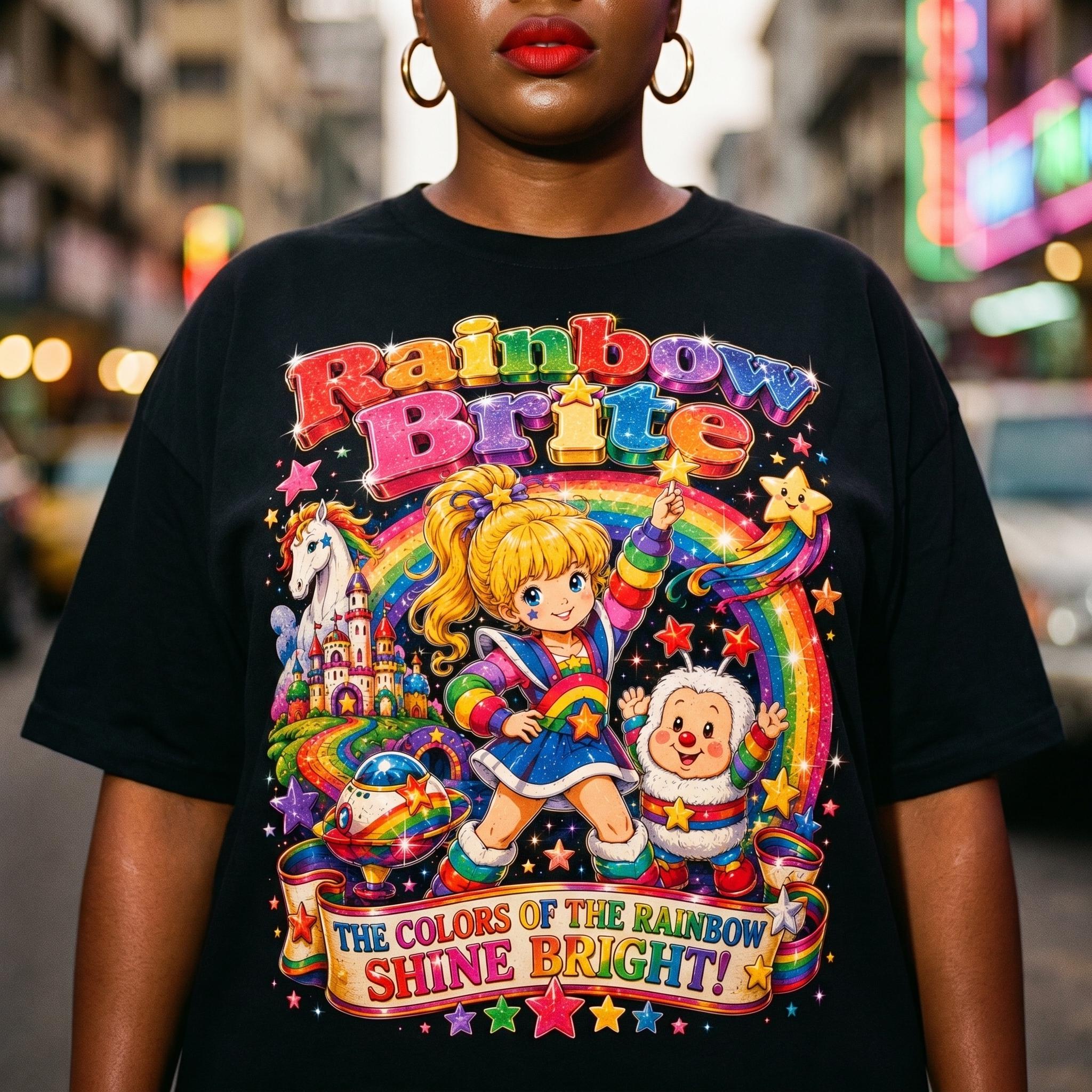 Rainbow Brite Sparkle Tee | Retro 80s Cartoon Unisex T-Shirt