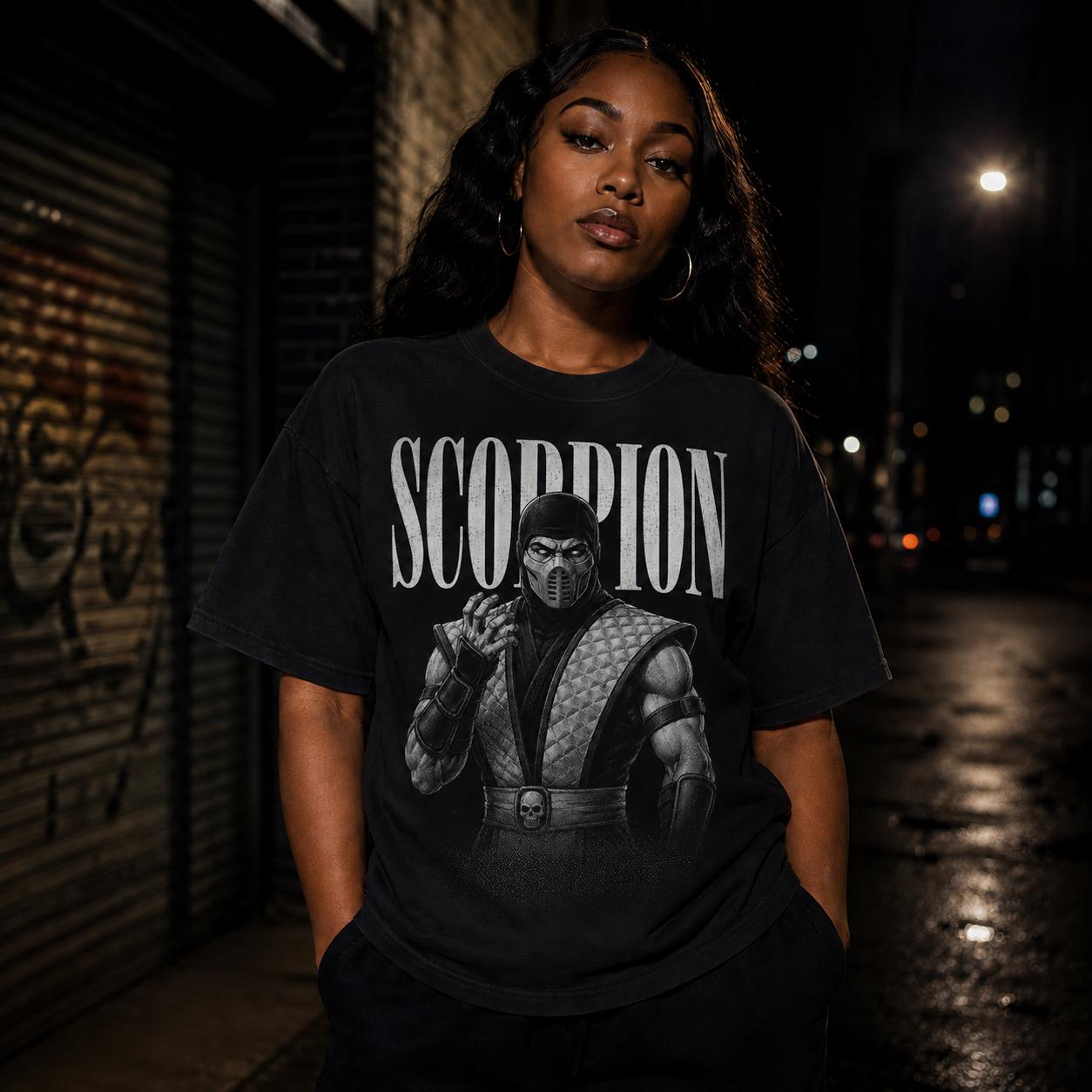 Mortal Kombat Scorpion T-Shirt | Halftone Gaming Comfort Colors Tee