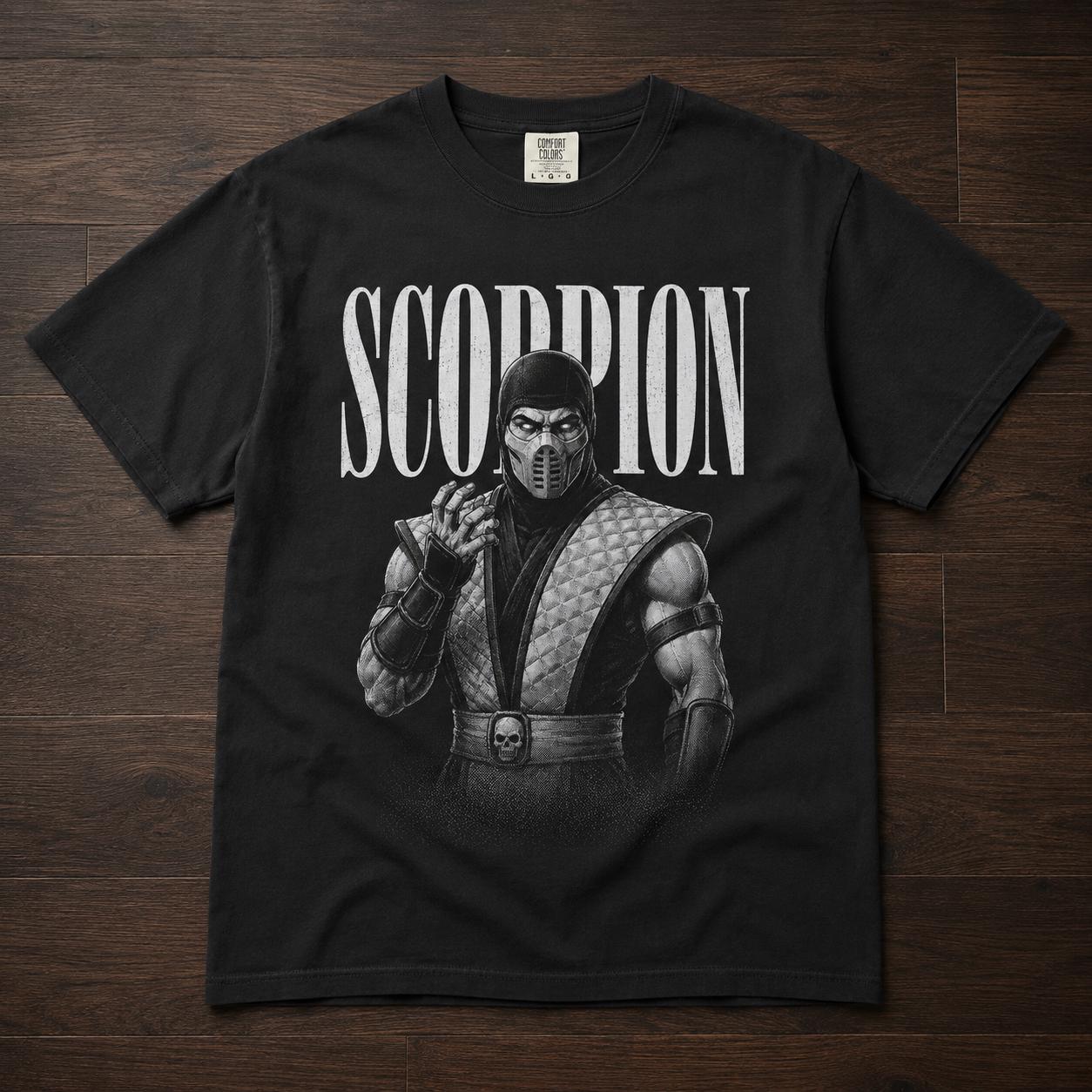 Mortal Kombat Scorpion T-Shirt | Halftone Gaming Comfort Colors Tee