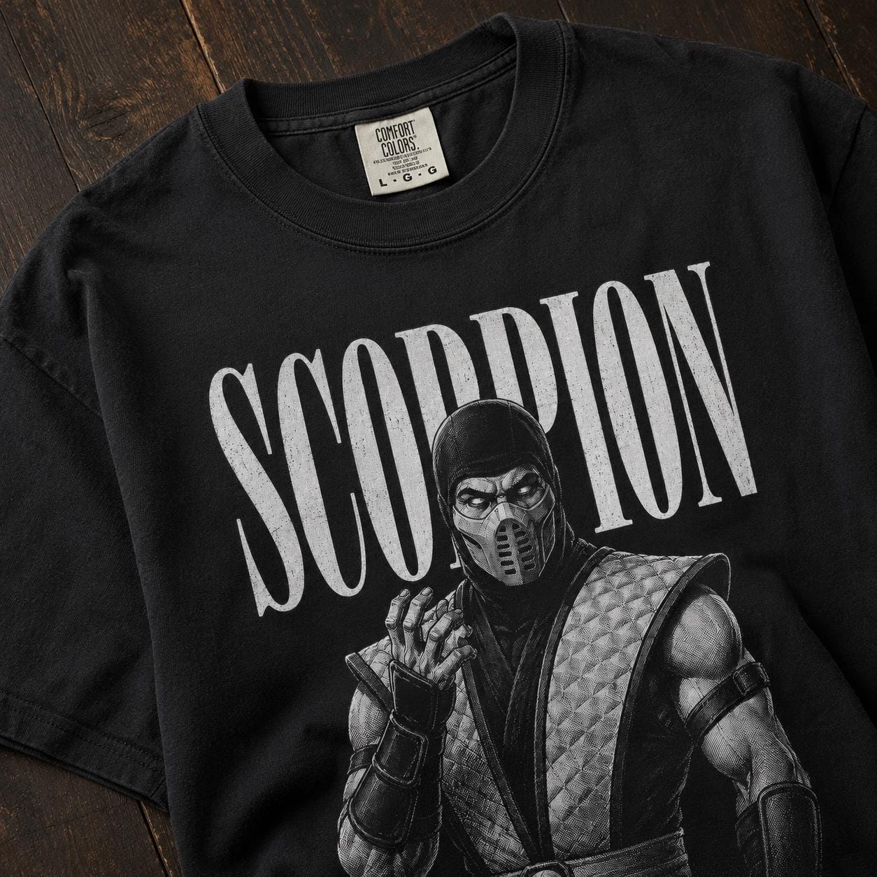 Mortal Kombat Scorpion T-Shirt | Halftone Gaming Comfort Colors Tee
