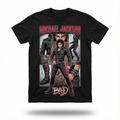 MJ Bad Era Anime Comic Tee - lifestyle model BAD red text leather
