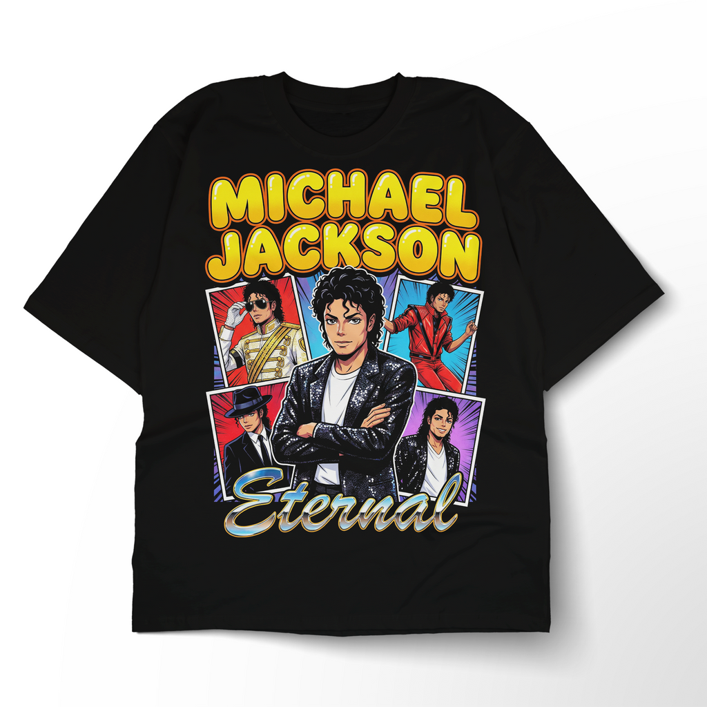 MJ Eternal Anime Comic Tee - full Eternal mockup yellow text