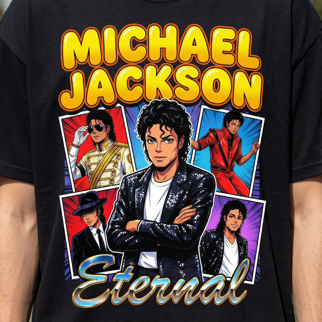MJ Eternal Anime Comic Tee - lifestyle close-up yellow Eternal