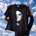 MJ Face Halftone Graphic high-contrast portrait lifestyle mockup