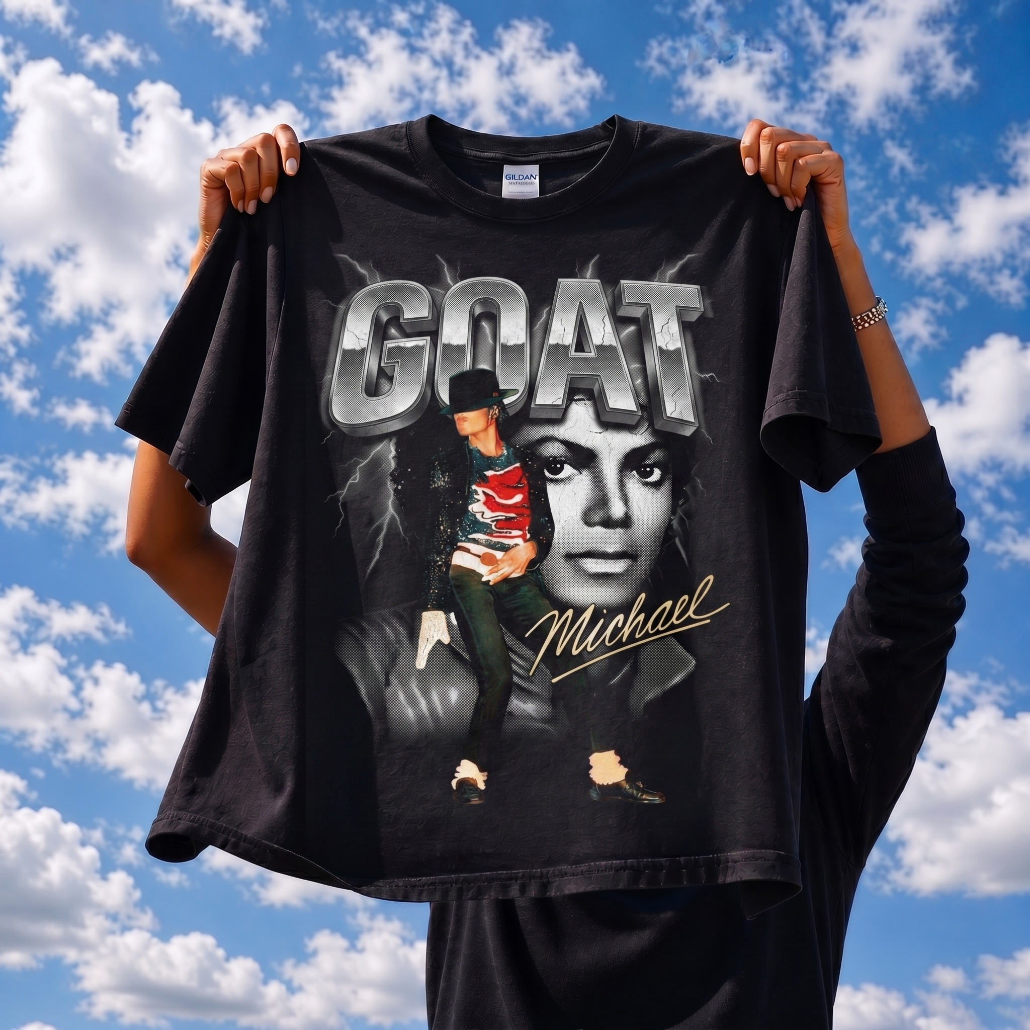 MJ GOAT chrome bootleg lifestyle mockup
