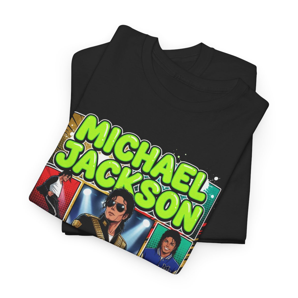 MJ Legendary Anime Comic Tee - flat fold Legendary green text