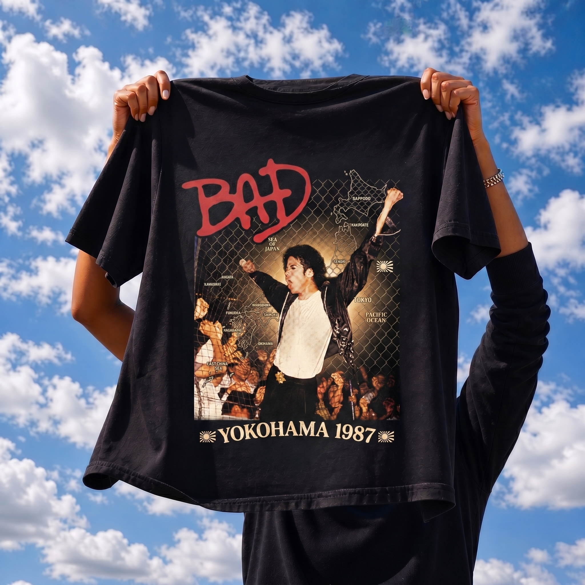 MJ Bad Tour Yokohama 1987 lifestyle mockup