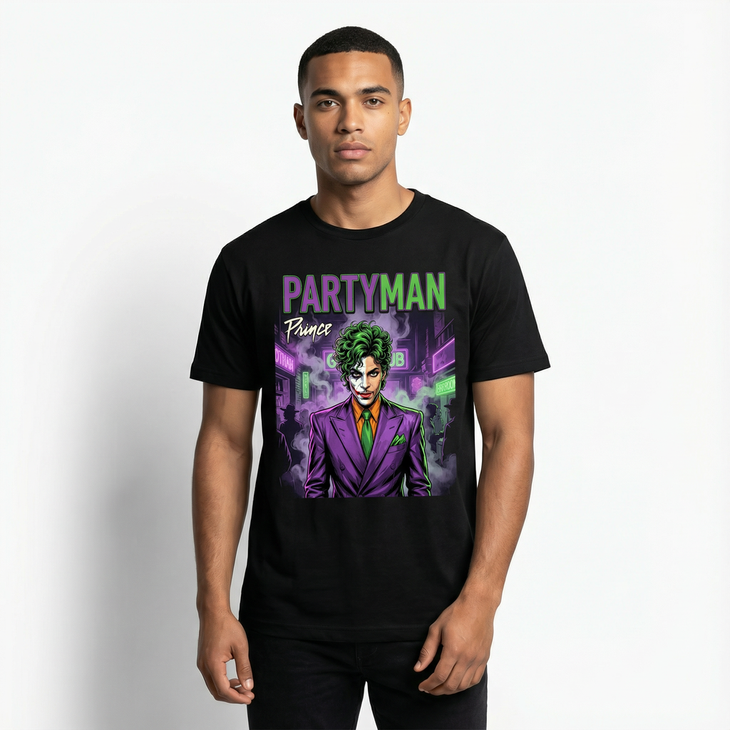 Prince Partyman Gotham Tee - model wearing front
