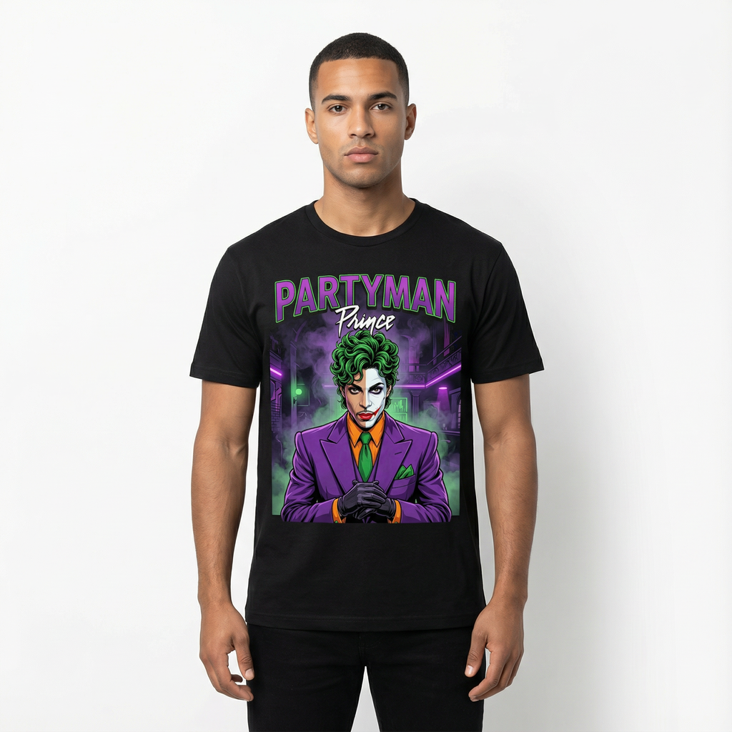 Prince Partyman Joker Tee - model wearing front