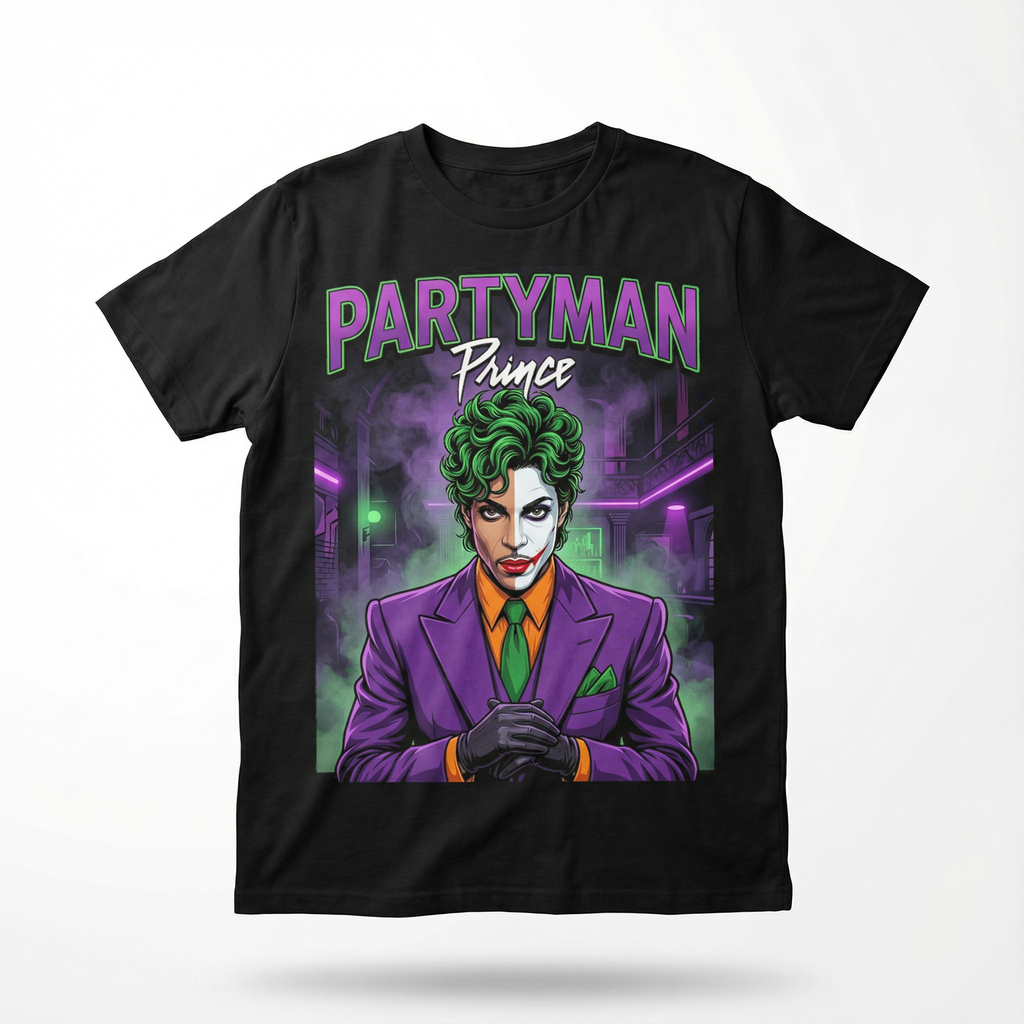 Prince Partyman Joker Tee - flat front Joker design